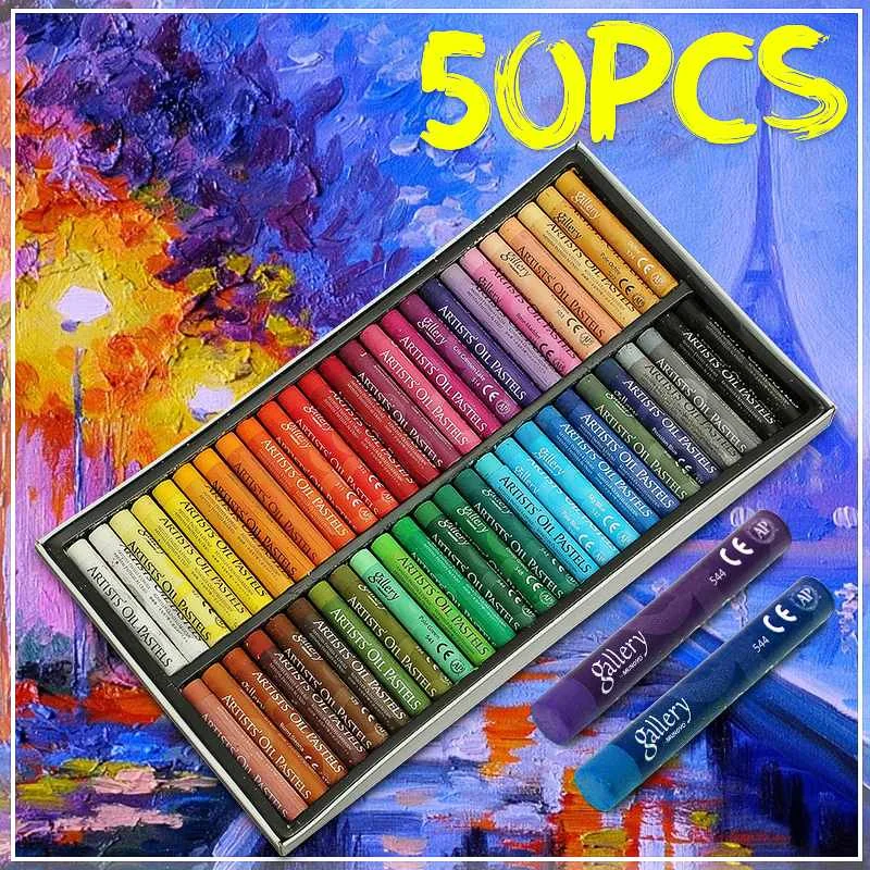 

Painting Art Supplies Crayons 50 Colors Soft Oil Pastels For Drawing Set Children Waxes Kids Gift Oil Painting Stick Stationery