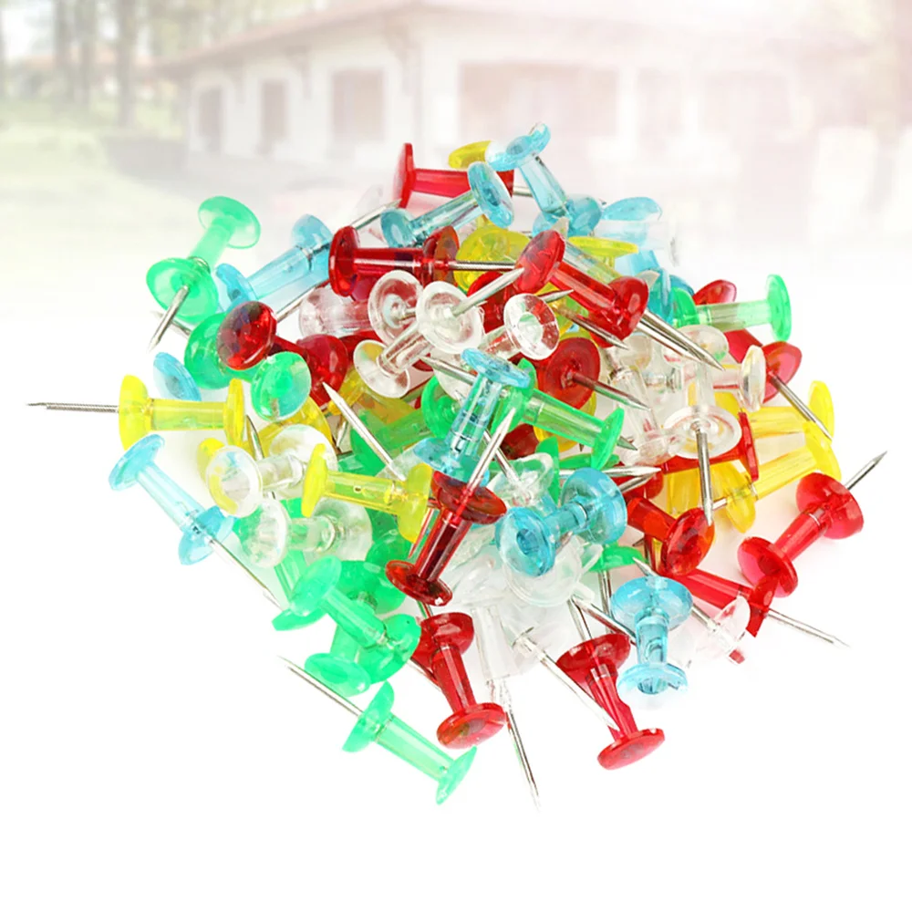 

300pcs Push Practical Cork Nails Painting Use Pin Map Tacks for Office School (Random Color)
