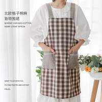 1pcs striped waterproof polyester apron woman adult bibs home cooking baking coffee shop cleaning apron for kitchen