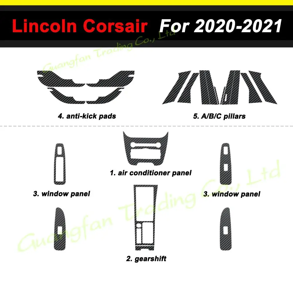

Для Lincoln Corsair 2020-2021, автомобильный Стайлинг 3D/5D, карбоновое волокно, интерьер автомобиля, центральная консоль, цветные формовочные наклейки, наклейки, детали