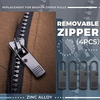 fashion metal removable zipper head pull 4pcs instant repair zipper repair kits metal lightning repair kits for slider diy sewin