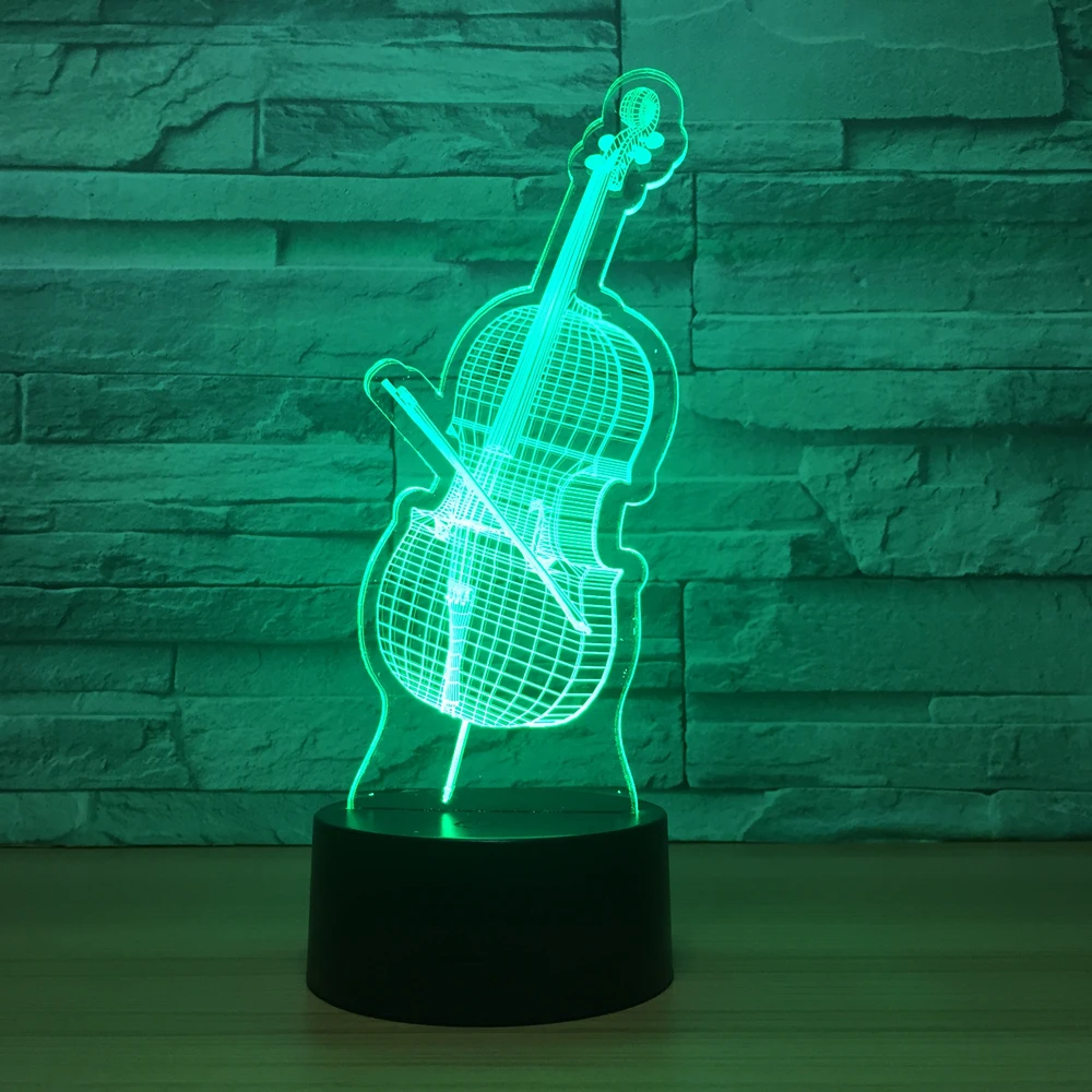 Скрипка 3D цветная светодиодная детская лампа для глаз праздничные подарки