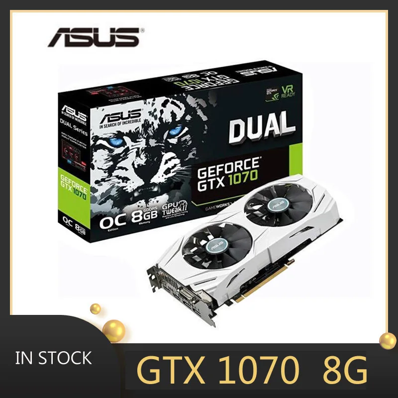 Видеокарта Asus gpu nvidia geforce GTX 1070 o8g видеокарта для компьютерных игр настольная