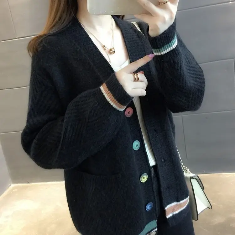 

Sweater Jacket Women's short 2021 spring and Autumn New Women's wear loose outside with knitted cardigan