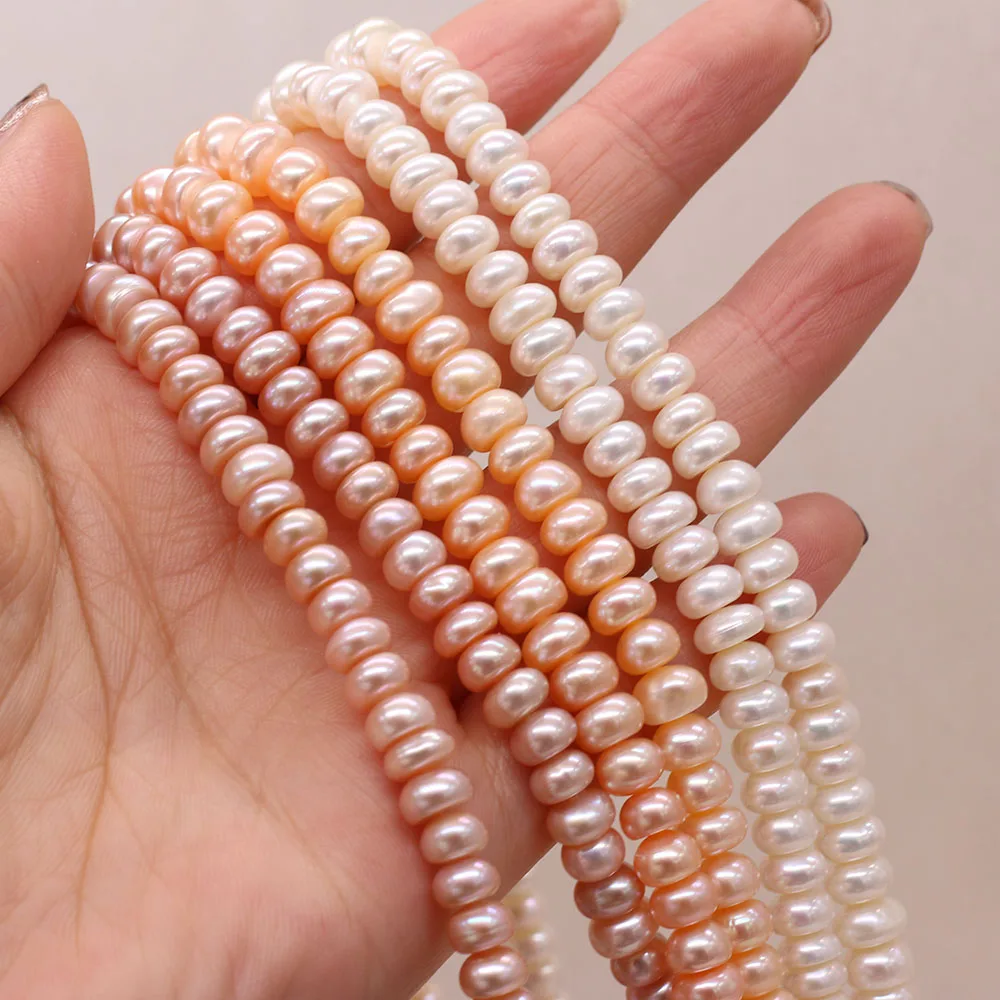 

Wholesale Natural Freshwater Pearl Four-sided Luminous Bead Oblate Beads for Women Jewelry Making Elegant Bracelet DIY Necklace