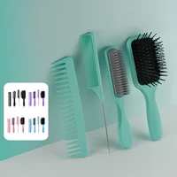 4 in 1 detangling hair brushs comb set airbag massage hairbrush stainless steel tip comb wetdry curly styling tools accessories