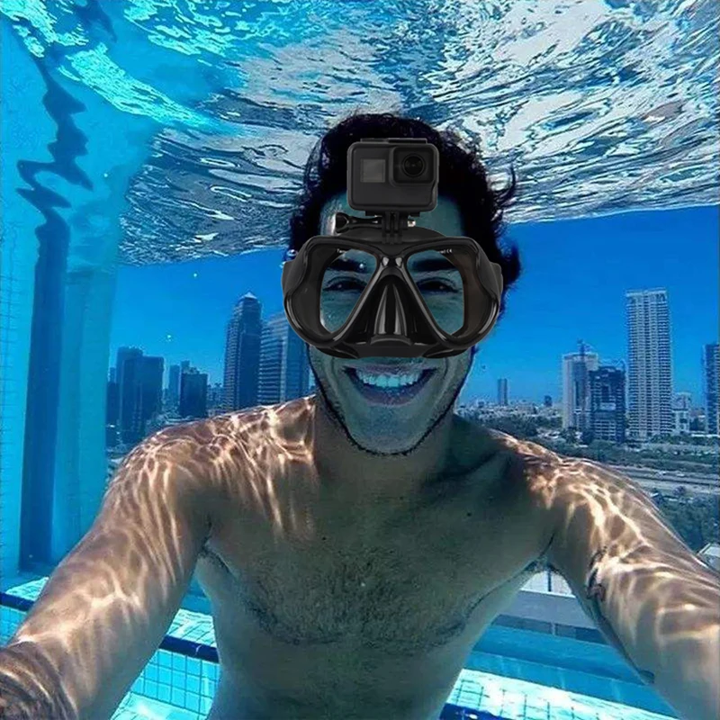 Маска для плавания закаленные очки маска дайвинга камеры GoPro Hero 9 8 7 6 5 Sjcam Sj8 Yi 4K Eken