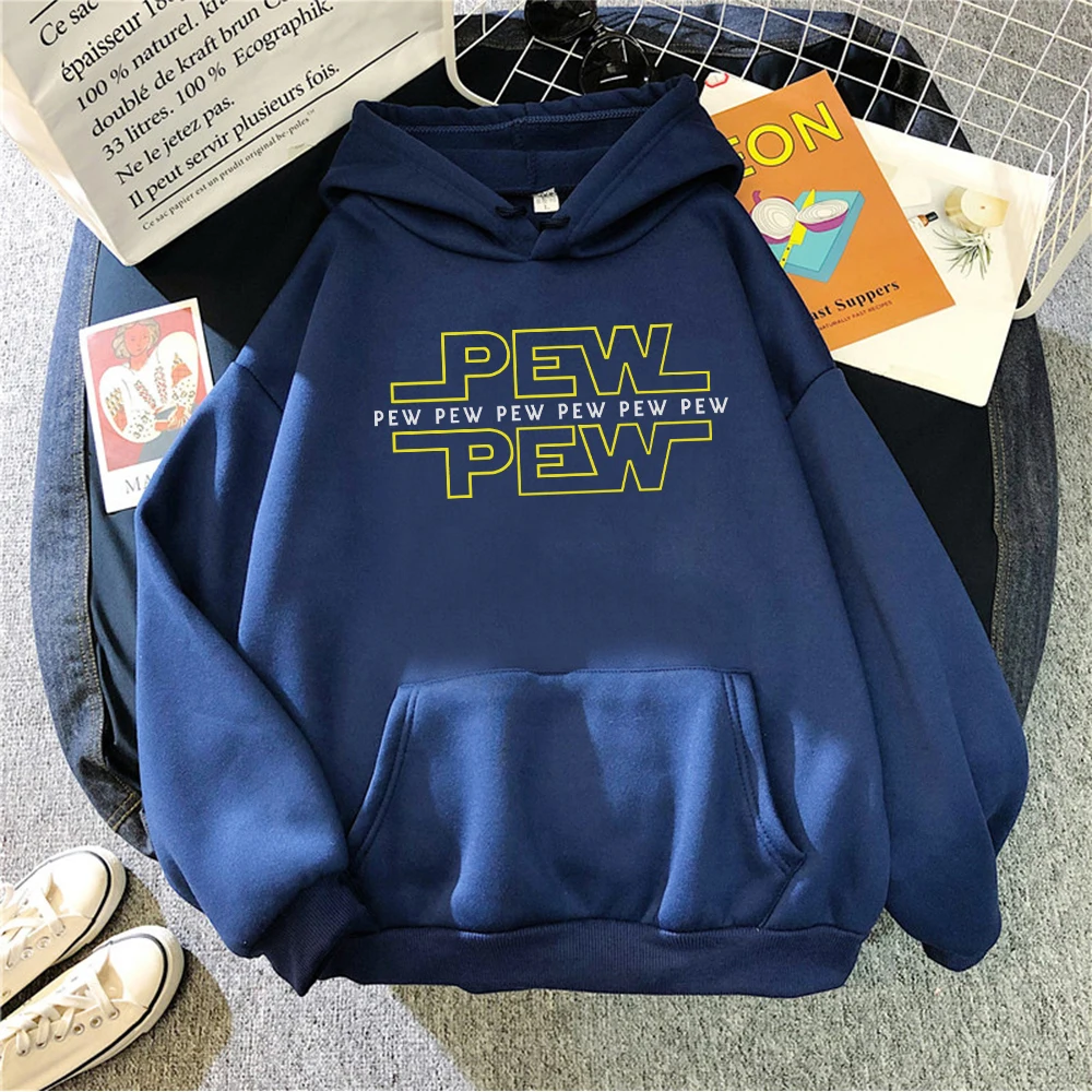 

Sweatshirt Hoodie for Man Pew Pew Logo Print Sweatshirts Man Harajuku Fleece Loose Hoodie Cartoons Oversize Anime Sweatshirts