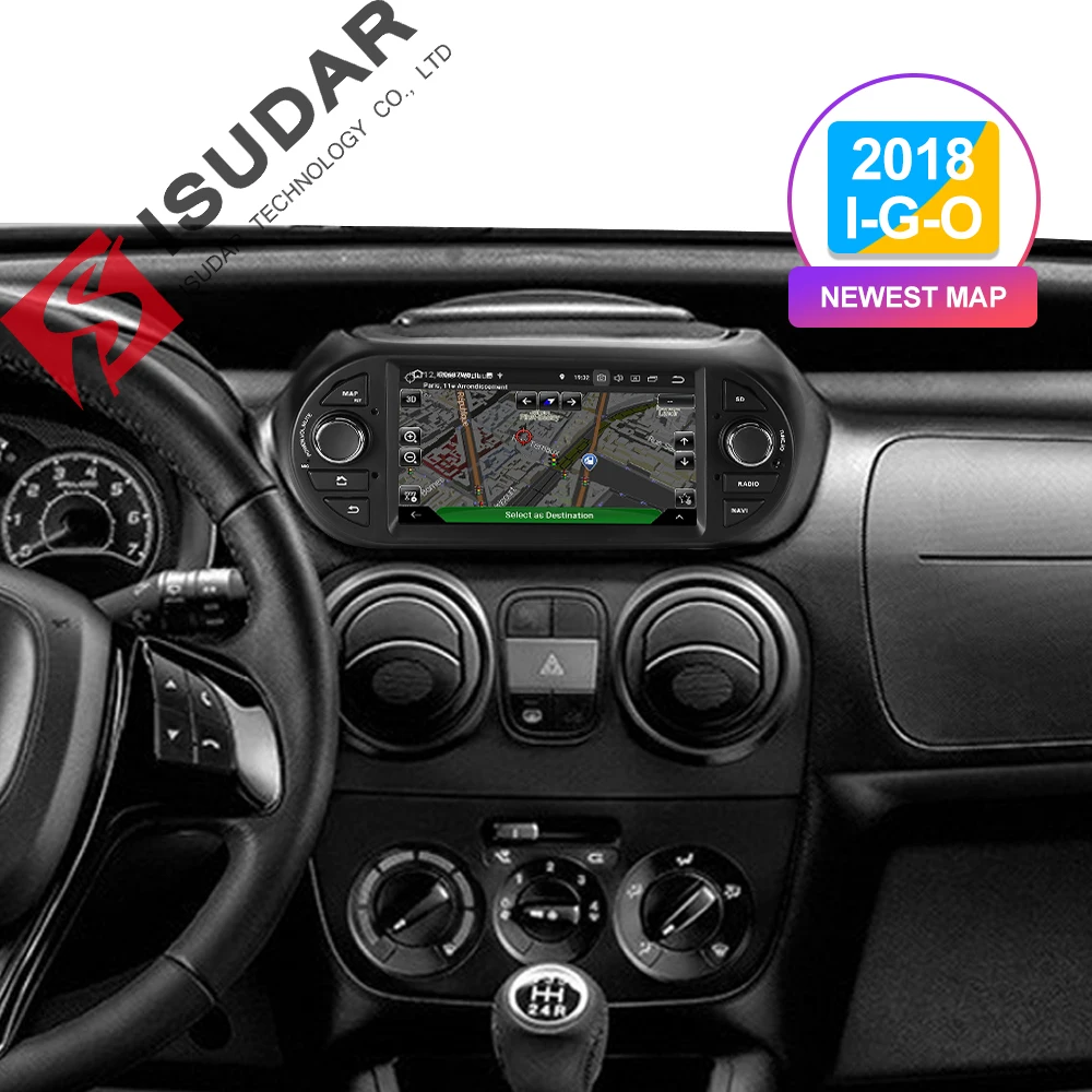 Isudar Автомобильный мультимедийный плеер 1 Din Android 9 DVD Automotivo для