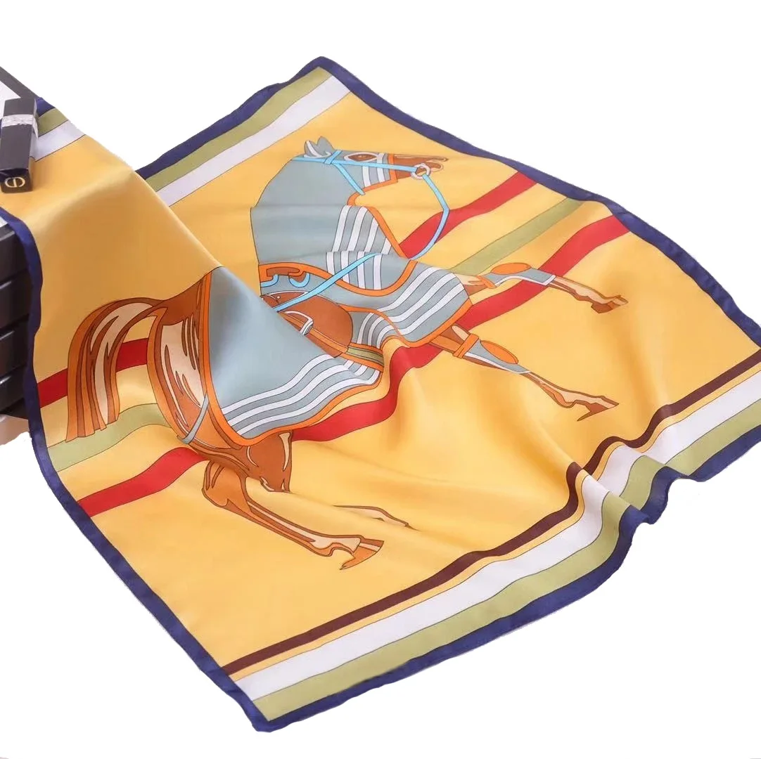 

Summer classic simple plaid scarf fashion wild ladies luxury silk small square scarf couple scarf 53 * 53cm silk scarf charpe