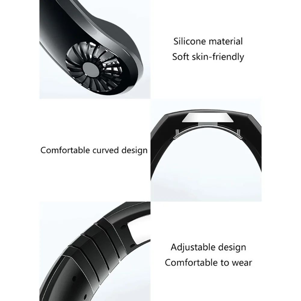 Portable Summer 3 Wind Force USB Rechargeable Dual Fan Mini Air Conditioner Hands-free Neck Band Hanging Cooling | Обустройство дома
