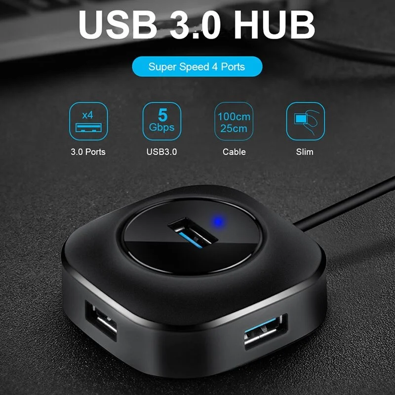 

Разветвитель для USB 3,0, 4 порта, 25 см/3,0 см