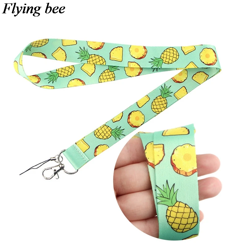 

Flyingbee Pineapple Keychain Cartoon Cute Phone Lanyard Women Fashion Strap Neck Lanyards For ID Card Phone Keys X0652