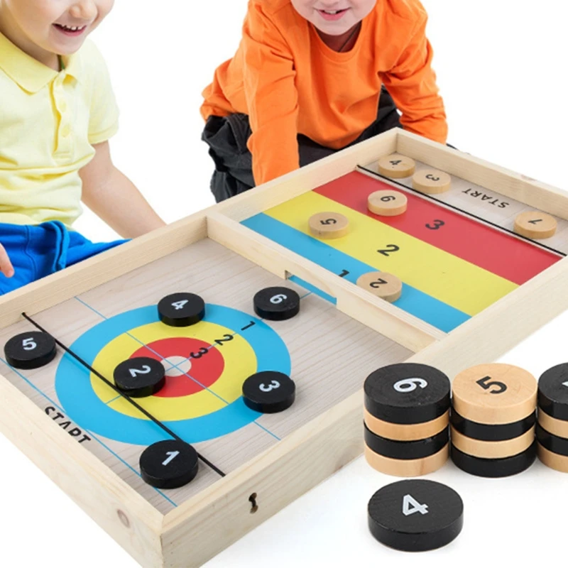 

Shuffleboard Fast Sling Puck Game Paced SlingPuck Board Family Parent-child Interactive Tabletop Toys