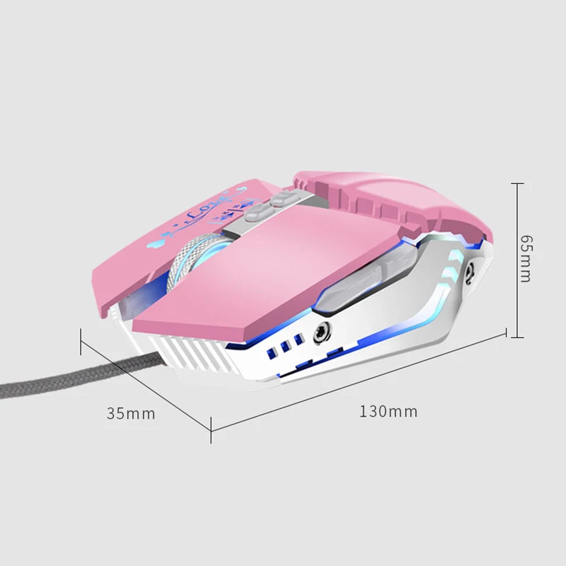 

Mechanical Wired Gaming Mouse RGB LED Light Metal Mice for PC Laptop DJA99