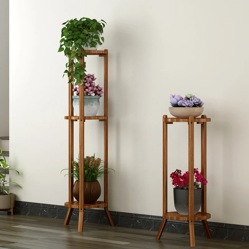 

Corner Flower Stand Solid Wood Living Room European-style Modern Minimalist Corner Stand Balcony Floor Triangle Multi-layer