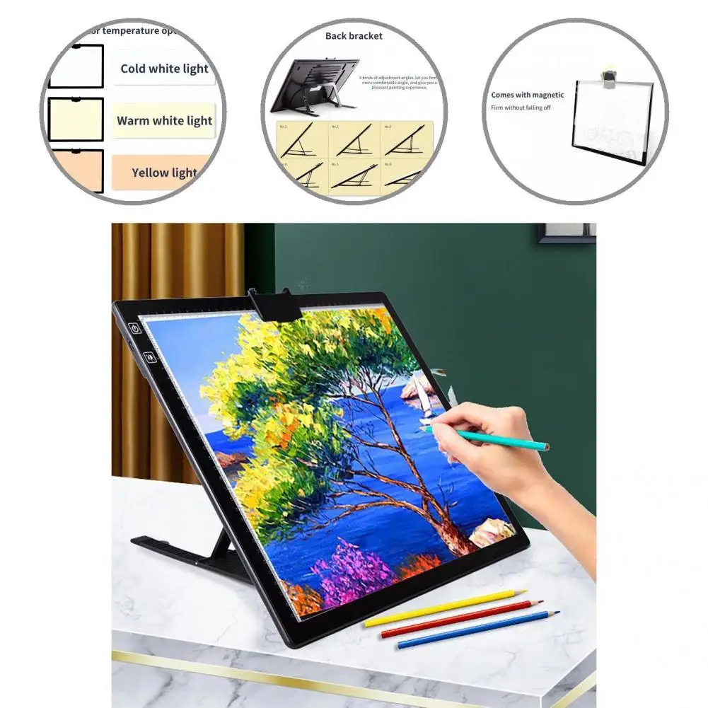 

Drawing Tracing Pad Creative with Holder Wide Application for Painting Graphic Tablet LED Stencil Board