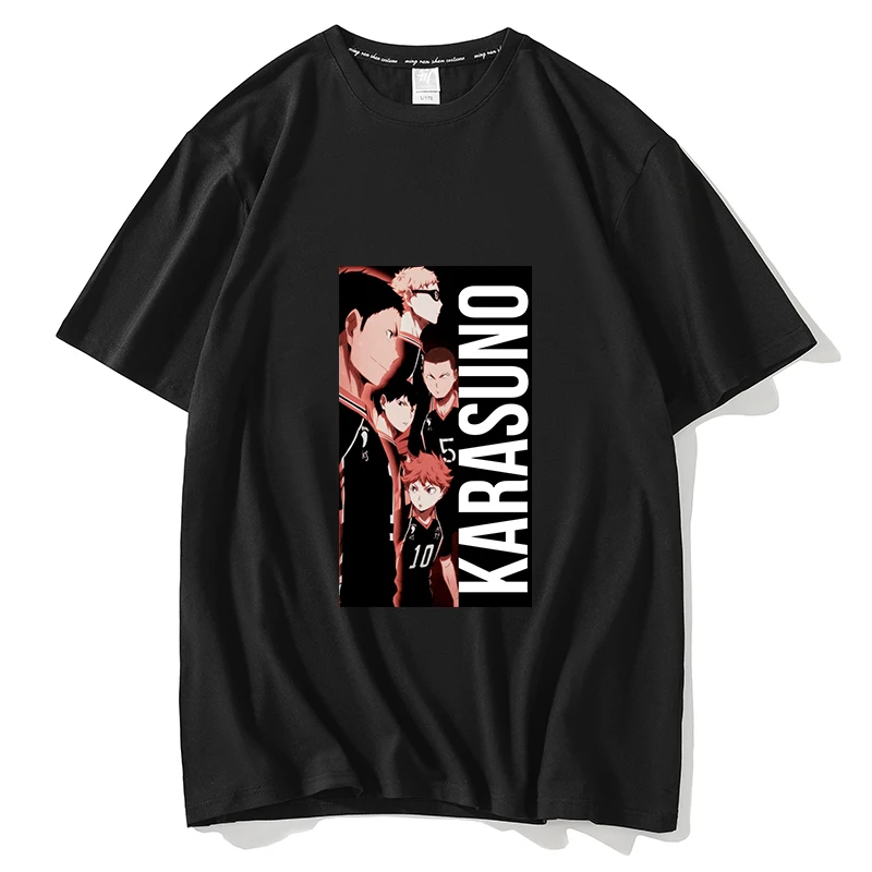 

Классные мужские футболки с Аниме Haikyuu с круглым вырезом, Спортивная футболка в стиле хип-хоп, Повседневная футболка унисекс, топы, одежда, ж...