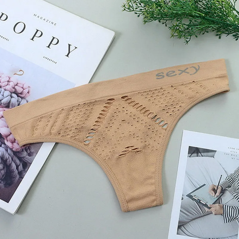 

New Women's Underwear Panty Sexy Hollow Out Mesh Thong Middle-waist Large Size Breathable Comfortable Fashion Lingerie