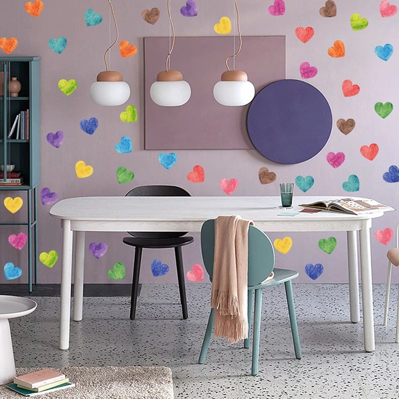 

1PcsLove Heart stickers Wallpaper On The Wall Stickers For Children's Room Ornaments Baby Room Stencils For Walls For Decorative