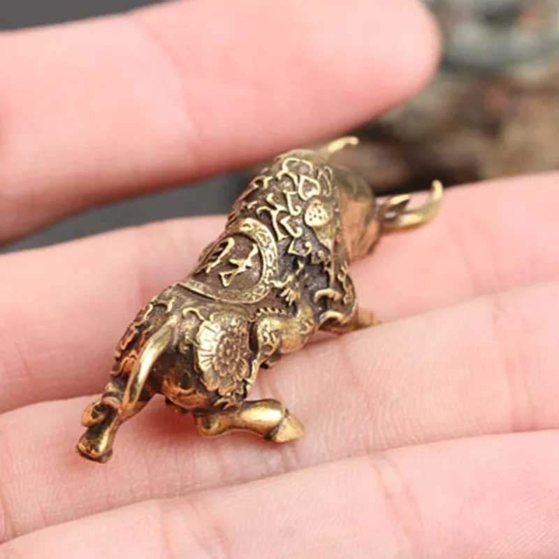 1*Vintage Copper 24 Zodiac/Buddha/Bullfight/Lion Statue Miniature Animal Bull Craft Ornament Sculpture Figurines Home Desk Decor | Дом и сад