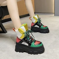 internet celebrity high top shoes female 2021 european and american new booties platform all matching increasing insole fashion