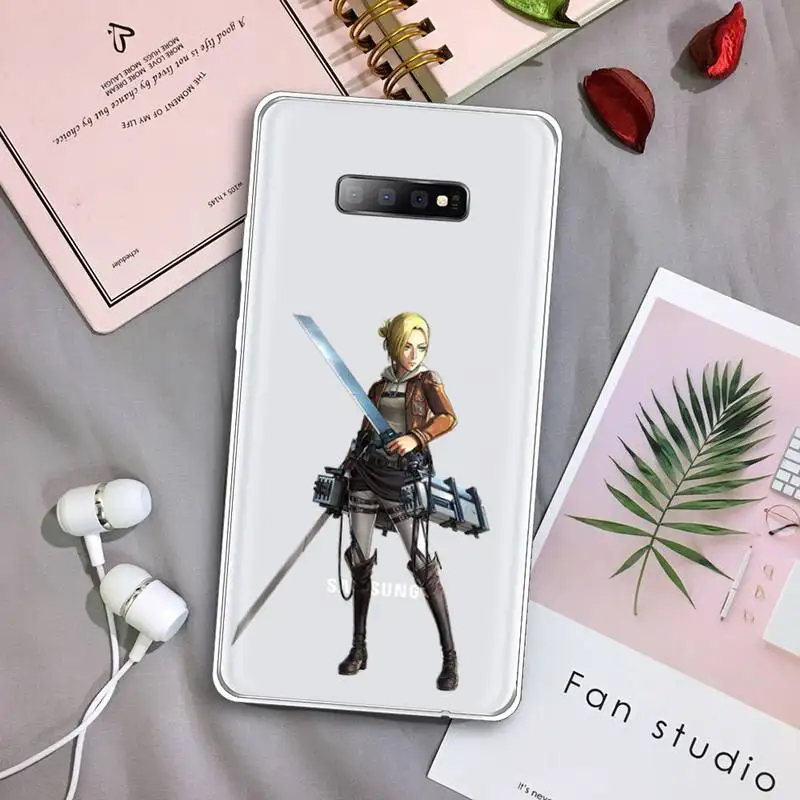 

Attack on titan Japan anime Phone Case Transparent For Samsung Galaxy S A 5 7 8 9 2015 20 edge plus 10 e lite 2019