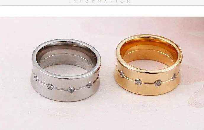 

Wholesale Jewelry Creative New Top Grade Titanium Steel Crystal Rings Accessories Jewel Finger Ring Fashion Jewelry