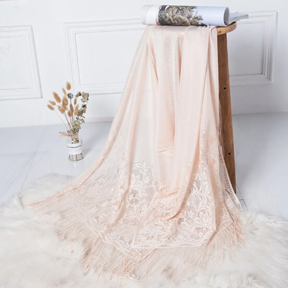 2019 женский шелковый шарф элегантный выдолбленный жаккардовый с цветами