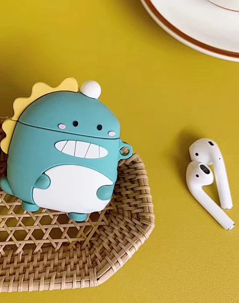 566H 3D чехол для наушников s для AirPods, силиконовый чехол с милым мультяшным щенком для Apple Air pods 2, забавный чехол для наушников, кольцевой ремешок - Цвет: 566H