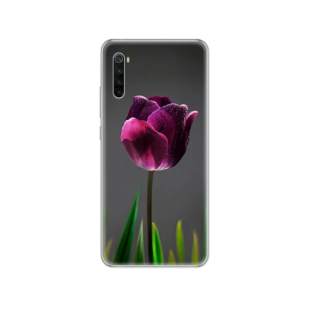 Красивый прозрачный чехол из ТПУ с изображением цветов гвоздики Etui для телефона