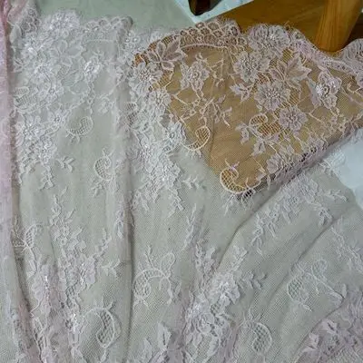 pink 3 м/лот 16 цветов Франция ресницы кружевной ткани мягкий нейлон платье Сексуальная Ткань Пижамы 6 метров RS741 - Цвет: pink
