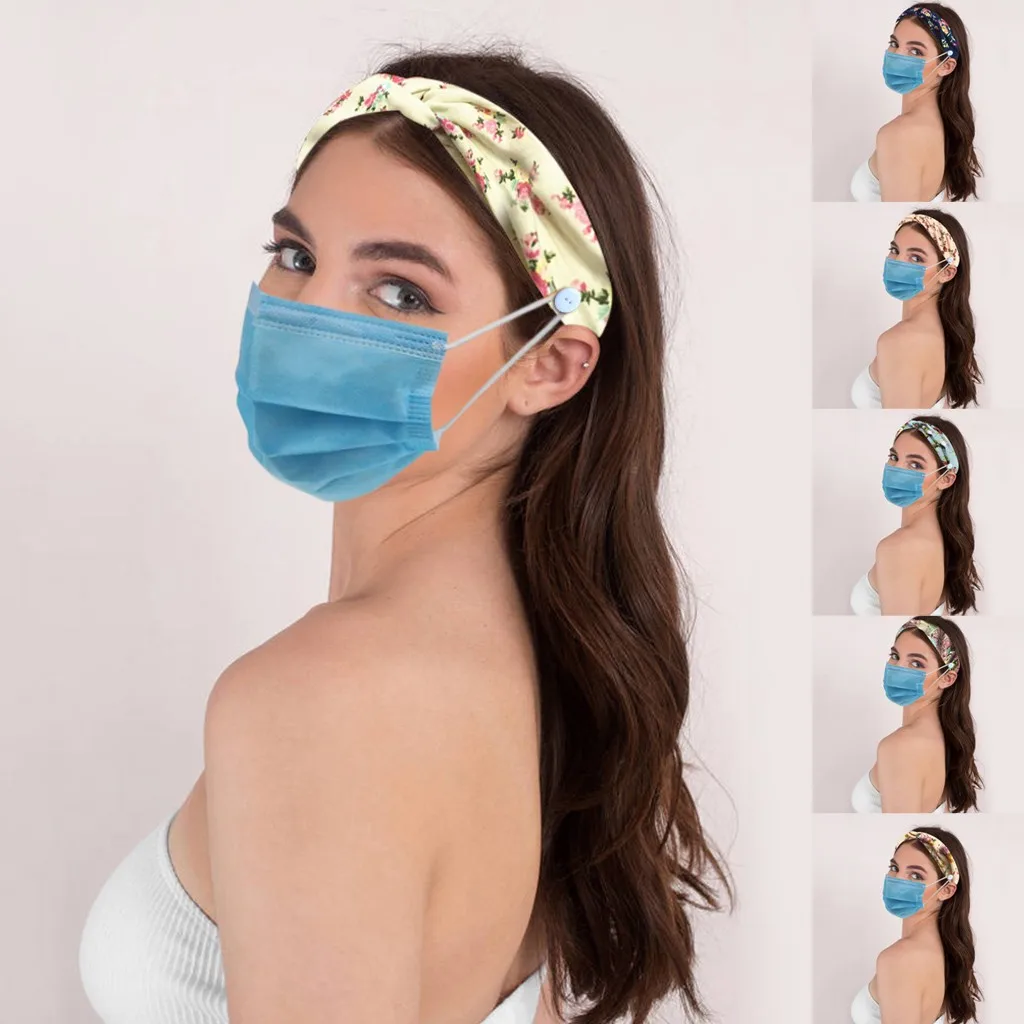 Повязка на голову с пуговицами держатель для защиты ушей платок волос повязка