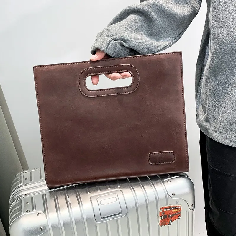 vintage mens briefcases handbag business office bags maletines crazy horse leather new ipad mens bags bolsas male bag for men free global shipping