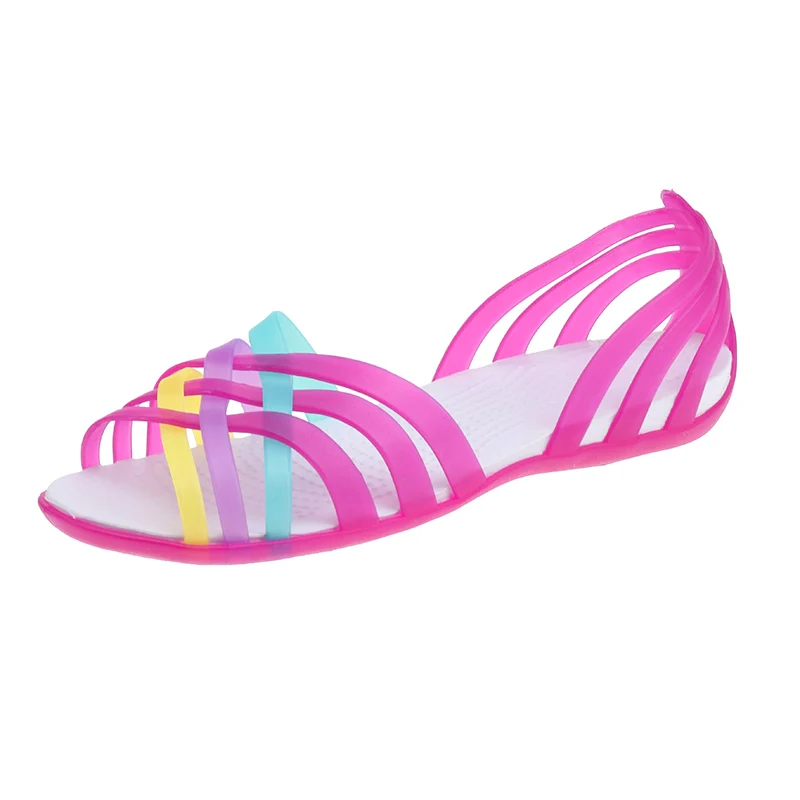 На плоской подошве с украшением в виде кристаллов на высоком каблуке Прозрачные