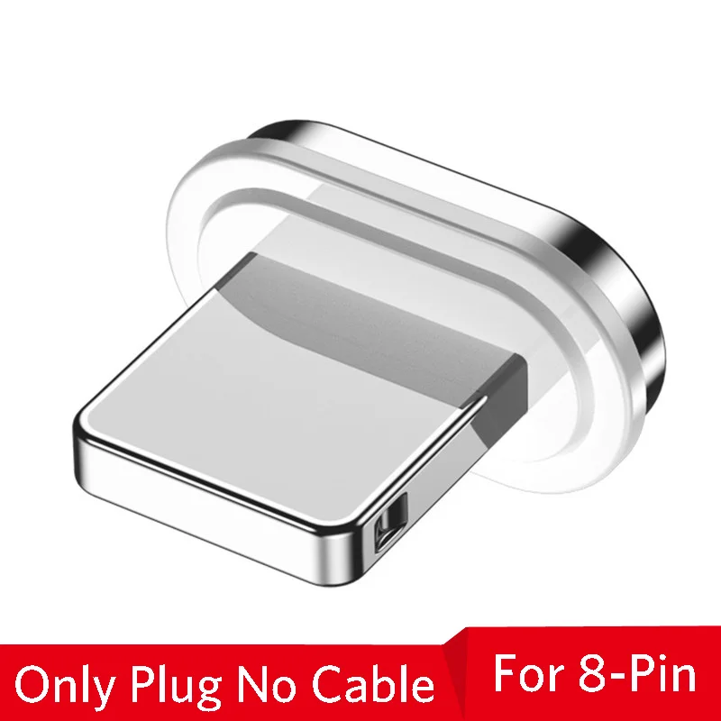Only Plug For iPhone Магнитный кабель USLION, 3 А, кабель для быстрой зарядки usb type C и кабель Micro USB, магнитный кабель для зарядки и передачи данных, кабели для мобильных телефонов - Цвет: Only Plug For iPhone