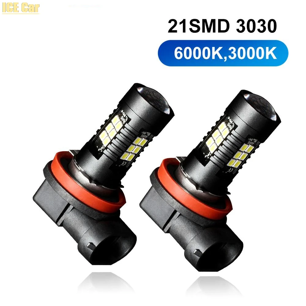 2 шт. H8 H11 Led HB4 9006 HB3 9005 Противотуманные фары лампы 3030SMD 6000K Автомобильные дальнего