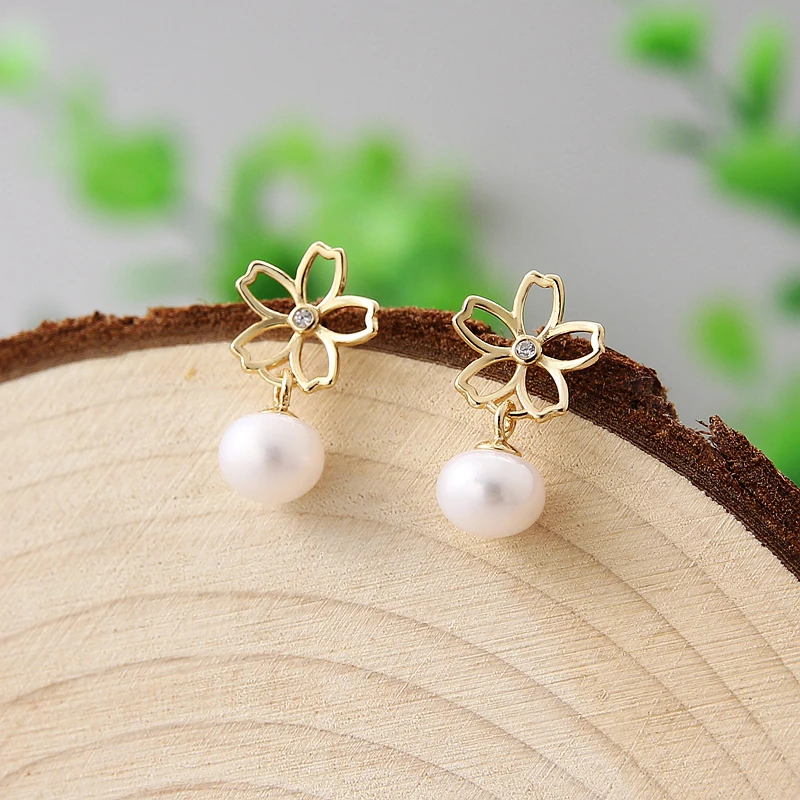 

Милые серьги-гвоздики в виде цветка для женщин подарок из натуральной 100% 925 стерлингового серебра серьги из натурального пресноводного жем...