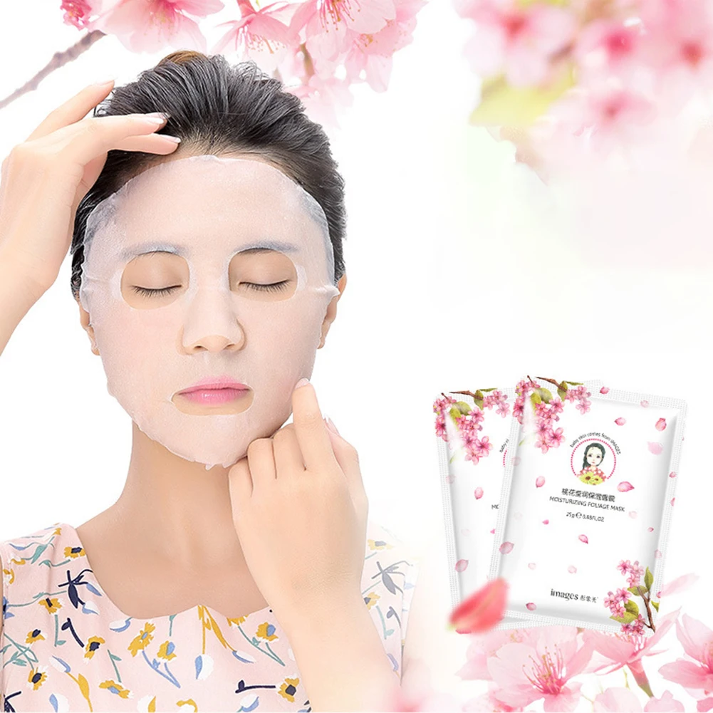 

1pc Image Of Peach Blossom Hydrating Moisturizing Oil-Control Mask With Hydrating Oil To Gently Nourish Skin Skin Care Natural