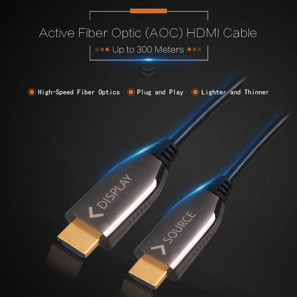 Ультра тонкий активный волоконно-оптический AOC высокоскоростной 4K HD 60Ghz 1,4/2,0 кабель-HDMI активный оптический кабель M/M 5 10 20 30 метров