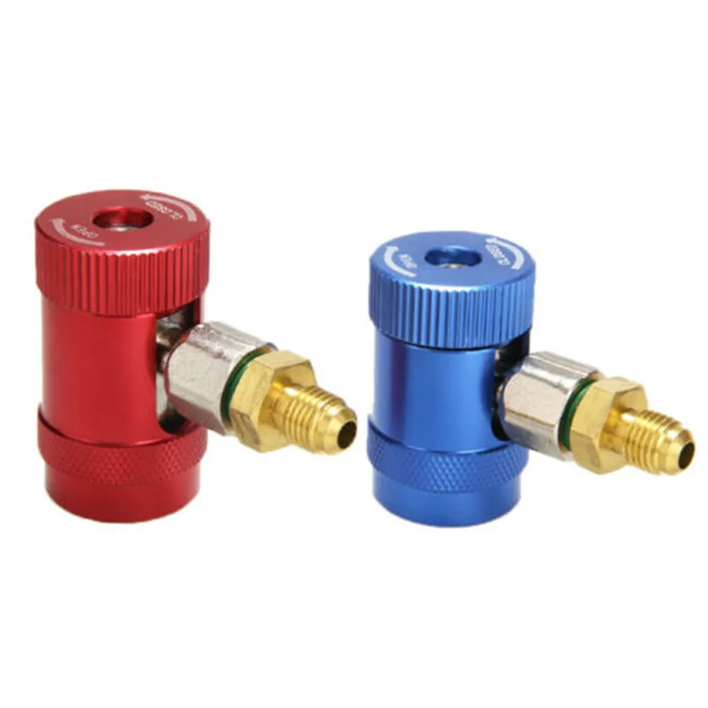 

2PCS/kit R1234YF Couplers Accessories Adapter Brass & Aluminum Alloy Car Air Conditioning Connector High &low Parts
