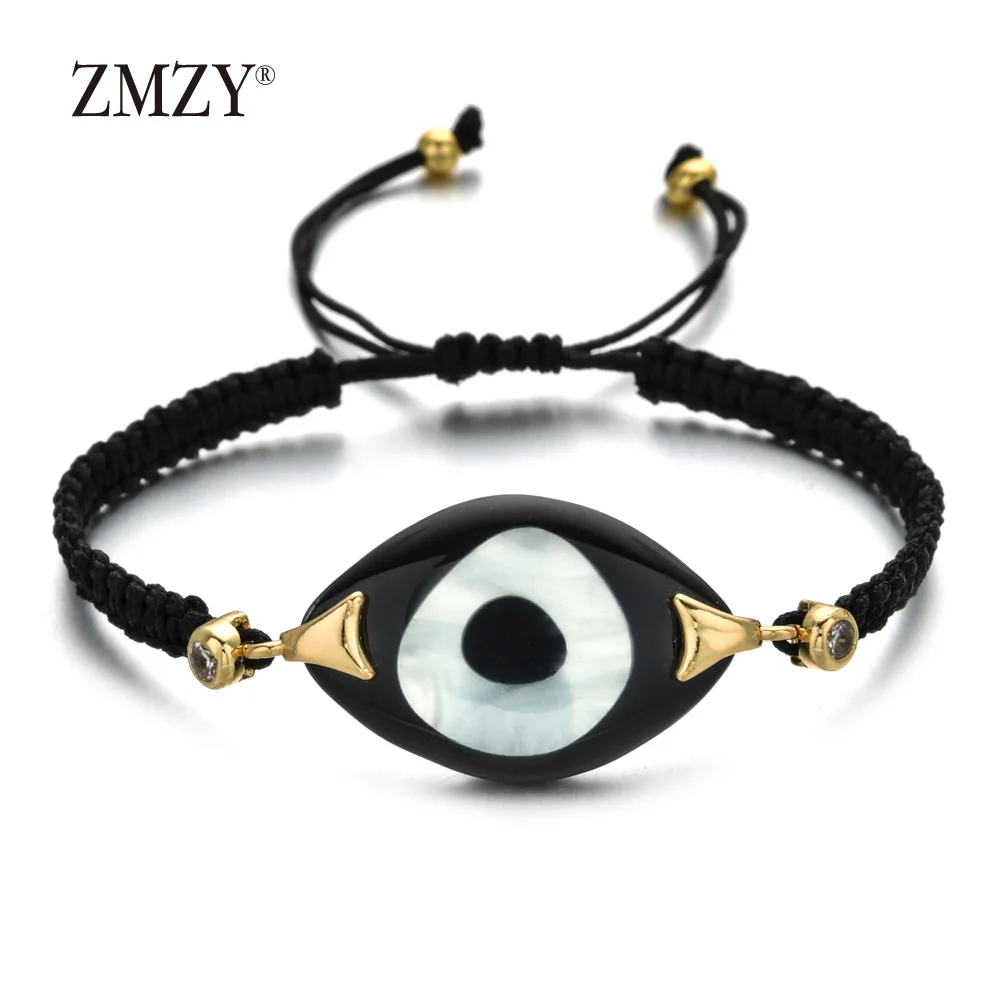 QQSL012-8 ZMZY Boho Стиль сглаза браслет Шарм Кристалл ручной работы роскошный браслет большие браслеты и браслеты для женщин ювелирные изделия - Окраска металла: QQSL012-8