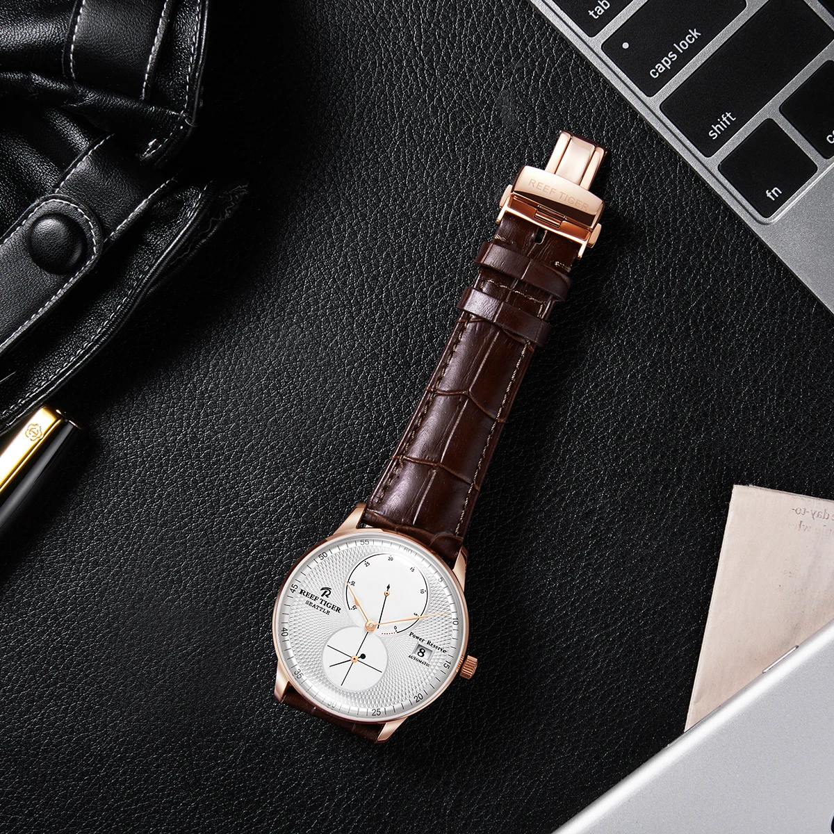 Мужские наручные часы мужские роскошные автоматические Reef Tiger мужское платье