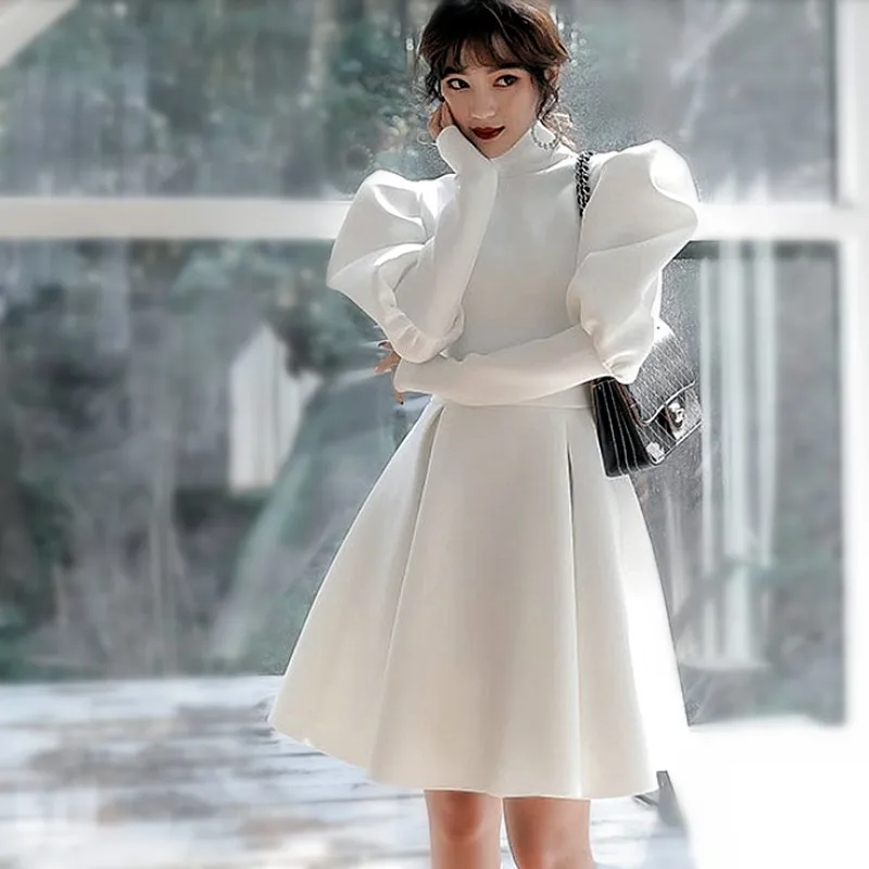 Женские Элегантные вечерние платье с буффами на рукавах для женщин Сезон