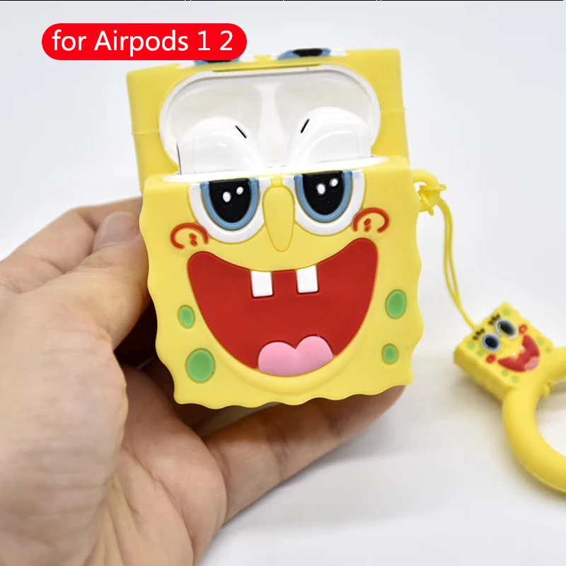 Для Apple Airpods чехол силиконовые милые аксессуары для мультяшных Airpods 2 Наушники коробка Беспроводная bluetooth-гарнитура защитный чехол