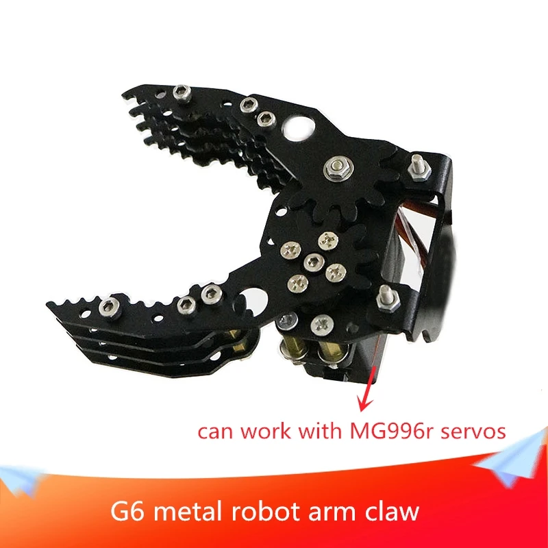 

G6 Robot Arm Claw/Hand Grip Gripper Servo Grip, Compatible with MG996r Servo,DIY Pan/Tilt Grab Handling Can with 7DOF Robot Arm