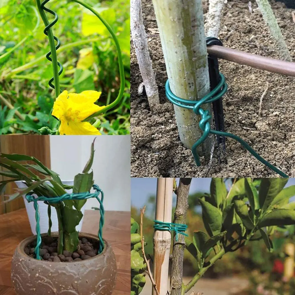 

Garden Coated Wire Coil Plant Twist Tie Support String Soft Plastic Climbing Plant Fixing Bonsai Flower Shrub Grown Support Tool