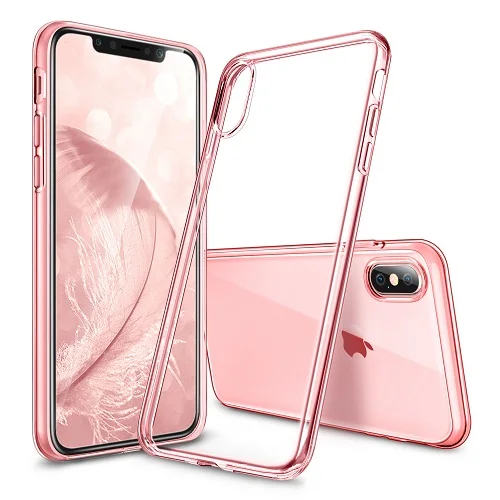 Чехол для iphone X/XS/XR/XS Max, ESR Мягкий ТПУ бампер прозрачный чехол 0,8 мм ультра тонкий светильник Желейный чехол для iphone 10 XS - Цвет: Pink