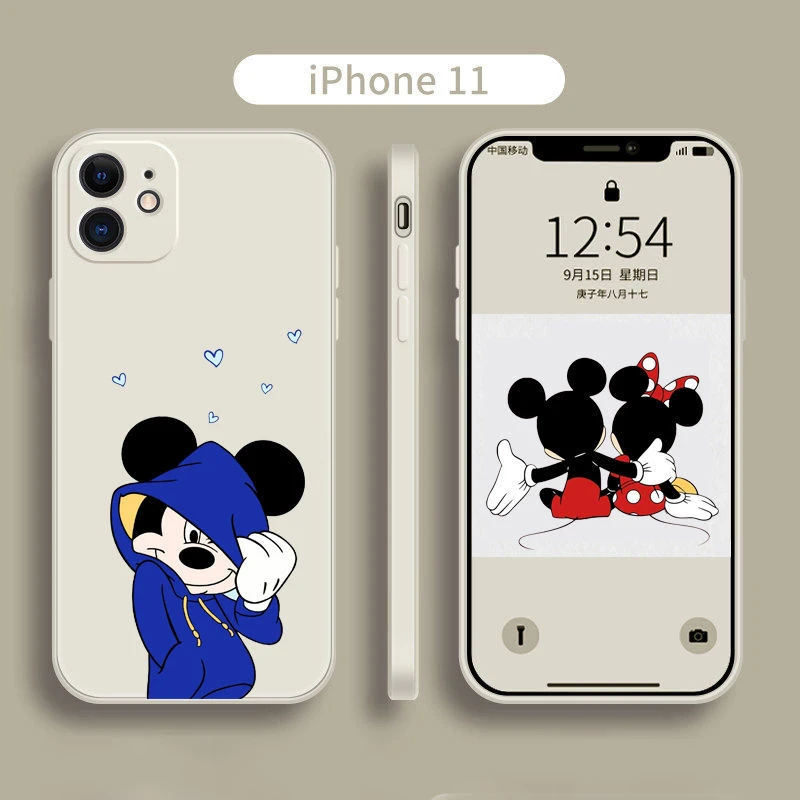 

Disney Mickey Minnie All-inclusive Soft Case for iPhone11 12 Pro Max XR XS Max 7 8 Plus X SE Full Body Phone Back Cover