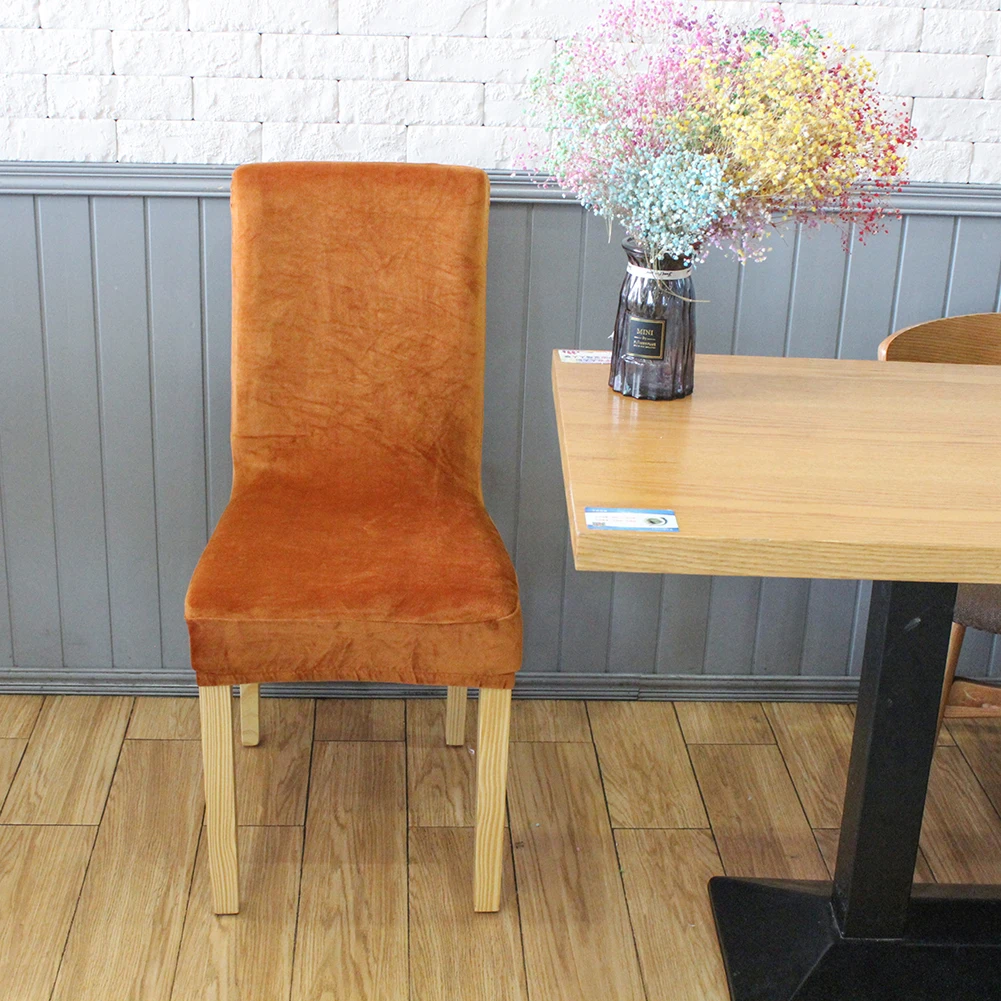 Чехол для стула бархатный стрейч чехол цветного обеденного домашнего спандекс